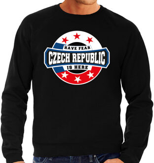 Bellatio Decorations Have fear Czech republic is here sweater voor Tsjechie supporters zwart voor heren 2XL