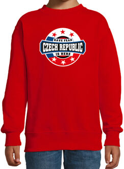 Bellatio Decorations Have fear Czech republic is here / Tsjechie supporter sweater rood voor kids 12-13 jaar (152/164)