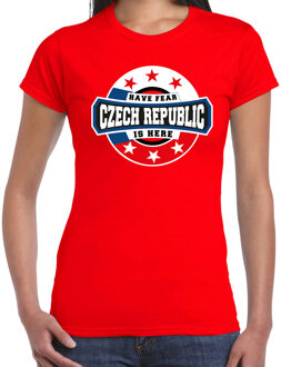 Bellatio Decorations Have fear Czech republic is here / Tsjechie supporter t-shirt rood voor dames 2XL