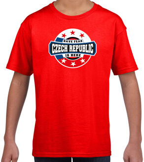 Bellatio Decorations Have fear Czech republic is here / Tsjechie supporter t-shirt rood voor kids L (146-152)