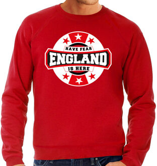 Bellatio Decorations Have fear England is here / Engeland supporter sweater rood voor heren 2XL