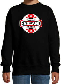 Bellatio Decorations Have fear England is here / Engeland supporter sweater zwart voor kids 12-13 jaar (152/164)