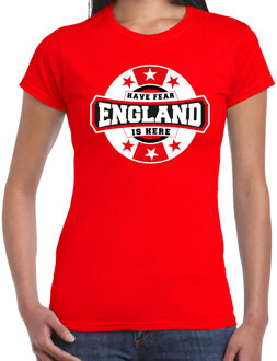 Bellatio Decorations Have fear England is here / Engeland supporter t-shirt rood voor dames 2XL