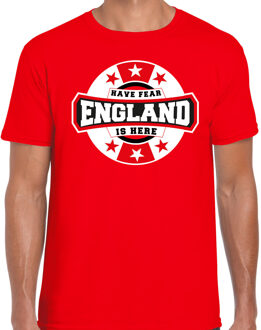 Bellatio Decorations Have fear England is here / Engeland supporter t-shirt rood voor heren 2XL