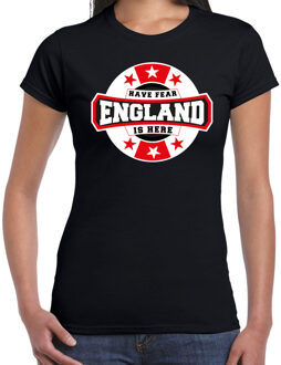 Bellatio Decorations Have fear England is here / Engeland supporter t-shirt zwart voor dames 2XL