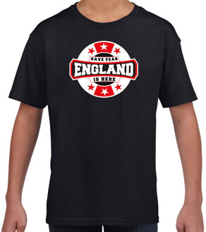 Bellatio Decorations Have fear England is here / Engeland supporter t-shirt zwart voor kids L (146-152)