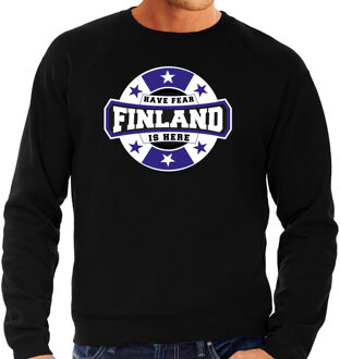 Bellatio Decorations Have fear Finland is here / Finland supporter sweater zwart voor heren 2XL