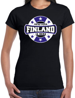 Bellatio Decorations Have fear Finland is here / Finland supporter t-shirt zwart voor dames 2XL