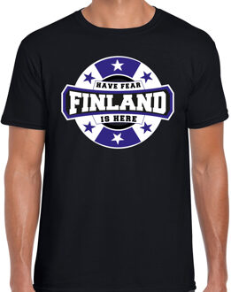 Bellatio Decorations Have fear Finland is here / Finland supporter t-shirt zwart voor heren 2XL