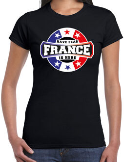 Bellatio Decorations Have fear France is here / Frankrijk supporter t-shirt zwart voor dames