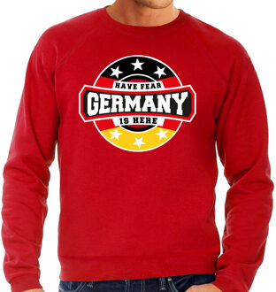 Bellatio Decorations Have fear Germany is here / Duitsland supporter sweater rood voor heren 2XL