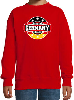 Bellatio Decorations Have fear Germany is here / Duitsland supporter sweater rood voor kids 7-8 jaar (122/128)