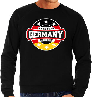 Bellatio Decorations Have fear Germany is here / Duitsland supporter sweater zwart voor heren 2XL