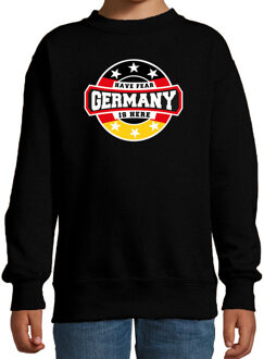 Bellatio Decorations Have fear Germany is here / Duitsland supporter sweater zwart voor kids 12-13 jaar (152/164)