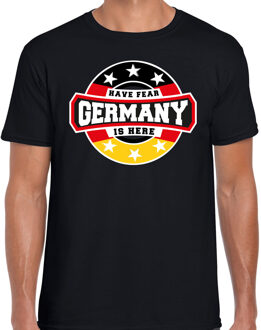 Bellatio Decorations Have fear Germany is here / Duitsland supporter t-shirt zwart voor heren