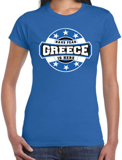 Bellatio Decorations Have fear Greece is here / Griekenland supporter blauw voor dames L