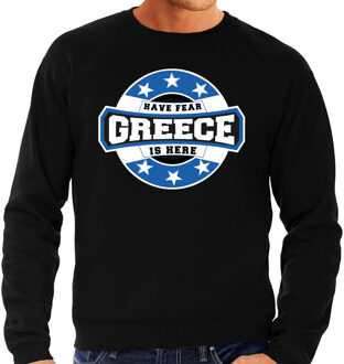 Bellatio Decorations Have fear Greece is here / Griekenland supporter sweater zwart voor heren 2XL