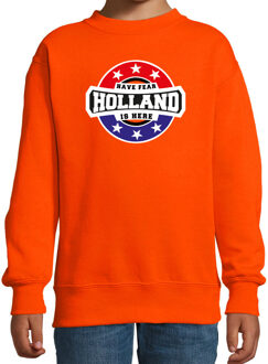 Bellatio Decorations Have fear Holland is here sweater met sterren embleem in de kleuren van de Nederlandse vlag - oranje - kids - Holland supporter / Nederlands elftal fan trui / EK / WK / kleding 106/116 (5-6 jaar)