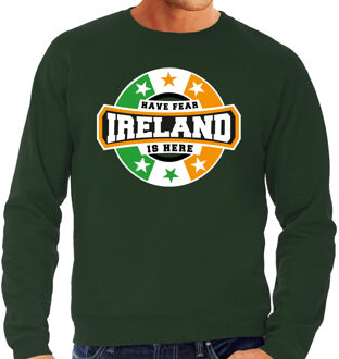 Bellatio Decorations Have fear Ireland is here / Ierland supporter sweater groen voor heren 2XL