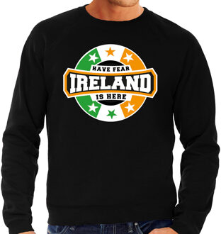 Bellatio Decorations Have fear Ireland is here / Ierland supporter sweater zwart voor heren 2XL