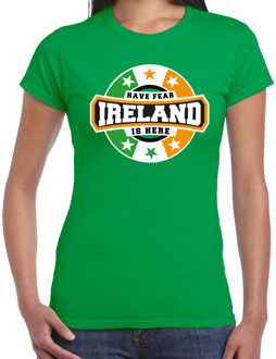 Bellatio Decorations Have fear Ireland is here / Ierland supporter t-shirt groen voor dames 2XL