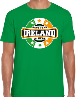 Bellatio Decorations Have fear Ireland is here / Ierland supporter t-shirt groen voor heren