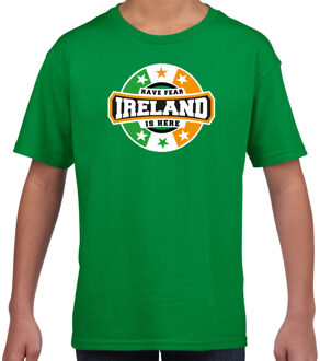 Bellatio Decorations Have fear Ireland is here / Ierland supporter t-shirt groen voor kids L (146-152)