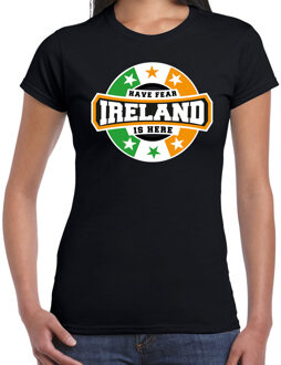 Bellatio Decorations Have fear Ireland is here / Ierland supporter t-shirt zwart voor dames