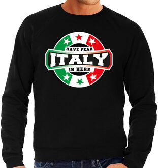 Bellatio Decorations Have fear Italy is here / Italie supporter sweater zwart voor heren 2XL