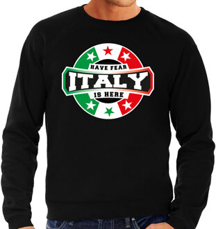 Bellatio Decorations Have fear Italy is here / Italie supporter sweater zwart voor heren