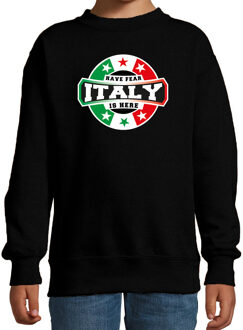 Bellatio Decorations Have fear Italy is here / Italie supporter sweater zwart voor kids 12-13 jaar (152/164)