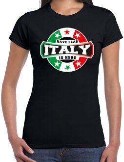 Bellatio Decorations Have fear Italy is here / Italie supporter t-shirt zwart voor dames 2XL