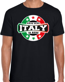 Bellatio Decorations Have fear Italy is here / Italie supporter t-shirt zwart voor heren 2XL