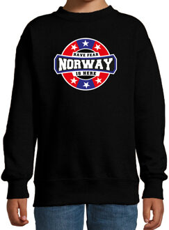 Bellatio Decorations Have fear Norway is here / Noorwegen supporter sweater zwart voor kids 7-8 jaar (122/128)