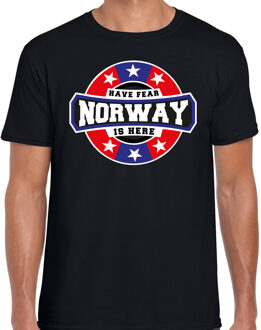 Bellatio Decorations Have fear Norway is here / Noorwegen supporter t-shirt zwart voor heren 2XL