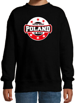 Bellatio Decorations Have fear Poland is here / Polen supporter sweater zwart voor kids