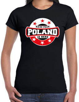 Bellatio Decorations Have fear Poland is here / Polen supporter t-shirt zwart voor dames 2XL