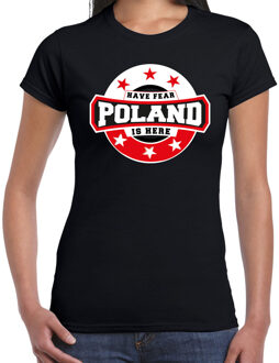 Bellatio Decorations Have fear Poland is here / Polen supporter t-shirt zwart voor dames
