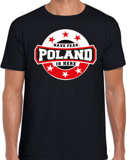 Bellatio Decorations Have fear Poland is here /Polen supporter t-shirt zwart voor heren