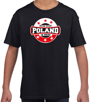 Bellatio Decorations Have fear Poland is here / Polen supporter t-shirt zwart voor kids L (146-152)