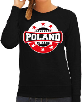 Bellatio Decorations Have fear Poland is here sweater met sterren embleem in de kleuren van de Poolse vlag - zwart - dames - Polen supporter / Pools elftal fan trui / EK / WK / kleding 2XL