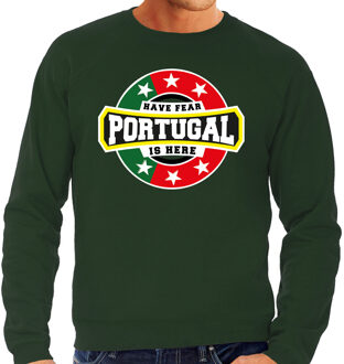 Bellatio Decorations Have fear Portugal is here / Portugal supporter sweater groen voor heren 2XL