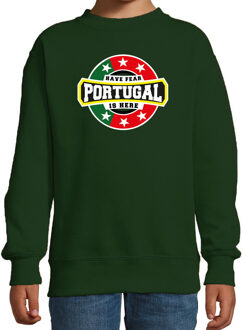 Bellatio Decorations Have fear Portugal is here / Portugal supporter sweater groen voor kids 12-13 jaar (152/164)