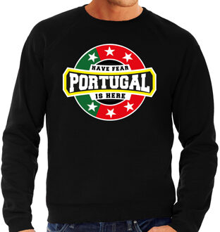 Bellatio Decorations Have fear Portugal is here / Portugal supporter sweater zwart voor heren 2XL