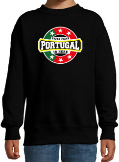 Bellatio Decorations Have fear Portugal is here / Portugal supporter sweater zwart voor kids 12-13 jaar (152/164)