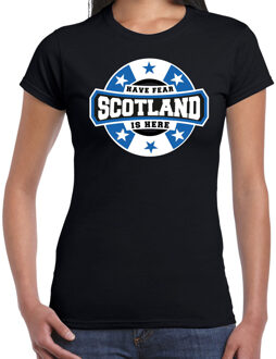 Bellatio Decorations Have fear Scotland is here / Schotland supporter t-shirt zwart voor dames 2XL