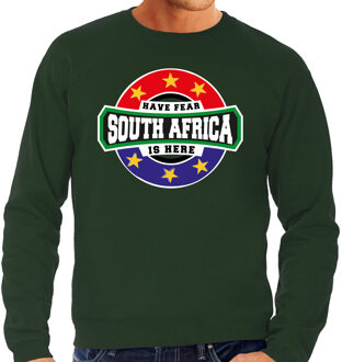 Bellatio Decorations Have fear South Africa is here / Zuid Afrika supporter sweater groen voor heren M