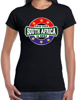 Bellatio Decorations Have fear South Africa is here / Zuid Afrika supporter t-shirt zwart voor dames XL