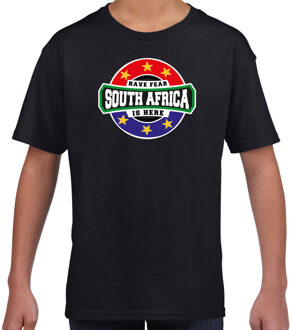 Bellatio Decorations Have fear South Africa is here / Zuid Afrika supporter t-shirt zwart voor kids M (134-140)
