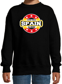 Bellatio Decorations Have fear Spain is here / Spanje supporters sweater zwart voor kids 12-13 jaar (152/164)